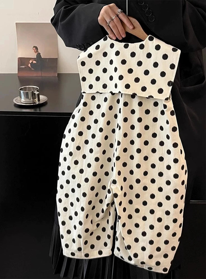 2025 Baby Girls Boys Summer Clothing Fashion Kids Dot Striped Cotton Overalls Pants Children Birthday Clothes Jumpsuits