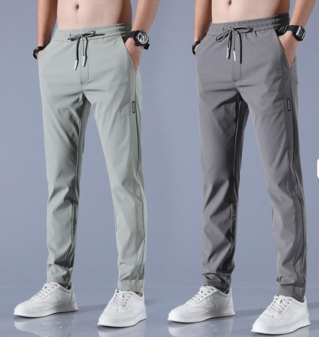 Men's Ice Silk Casual Pants – Loose Straight Breathable Summer Trousers