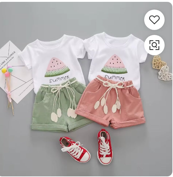 Summer Casual Infant Girls Clothing Sets 100% Cotton Newborn Baby Clothes