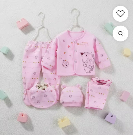 Comfortable Newborn Underwear Baby Gift Set 100% Cotton Five-Piece Baby Clothing