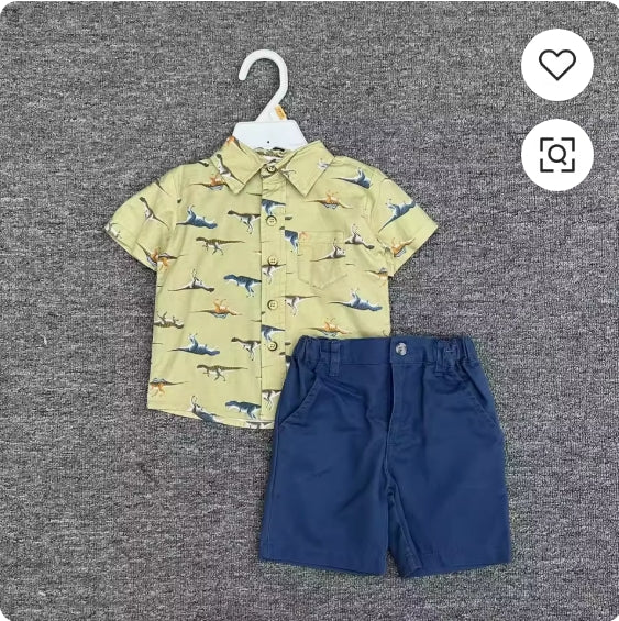 Toddler Boys 2-in-1 Short Sleeve Shirt & Shorts Summer Set (1-5 Years)