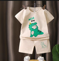 Wholesale Fashion Toddler Unisex 100% Cotton Short Sleeve Summer Clothing Sets for Baby & Kids