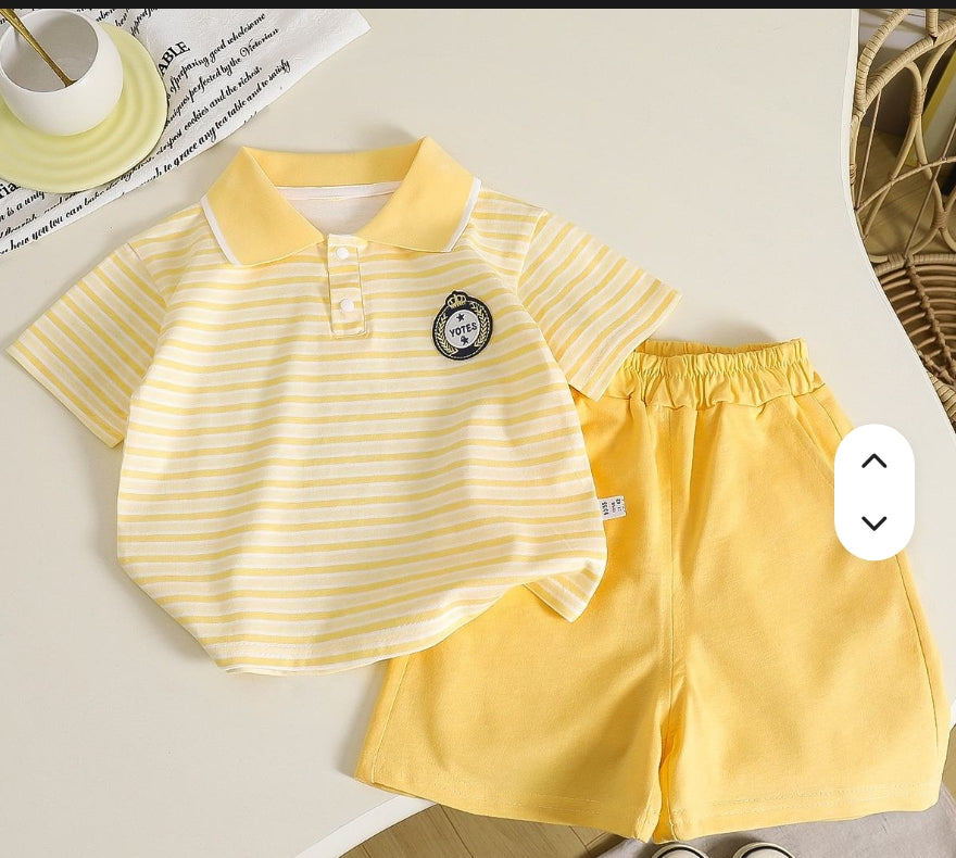 Boy's Summer Suit 2026 – Kids' Casual Short-Sleeve 100% Organic Cotton Checkered Set