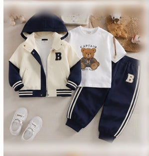 Boys' Captain Bear Varsity 3-Piece Tracksuit Set