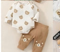Baby Bear Print Bodysuit & Pants 2-Piece Set