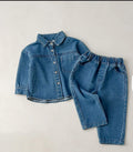 Baby & Kids Unisex Denim 2-Piece Set – Long Sleeve Top & Pants