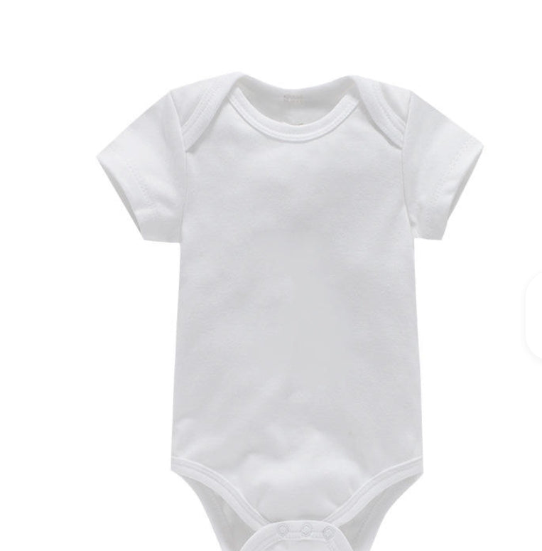 Unisex Newborn Baby Cotton Embroidery Romper – Short Sleeve Casual Bodysuit