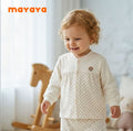 Organic Cotton Baby Clothing Set Tiny Floral Print 2Pcs Front Button Loungewear