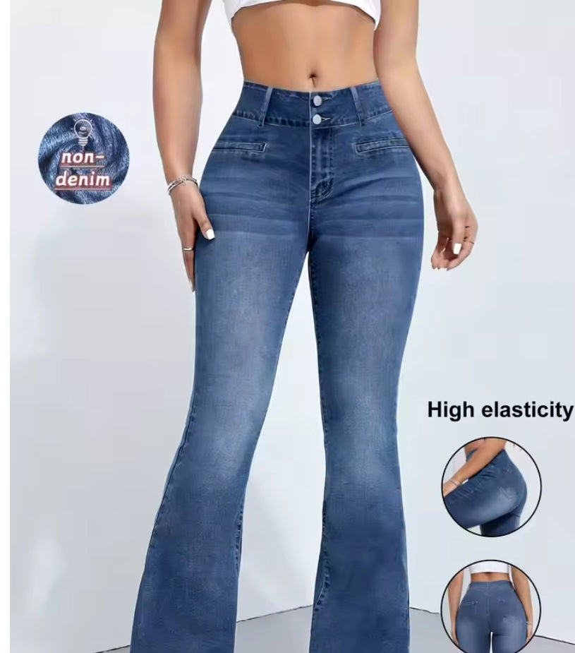 Women's Flared Printed Leggings – High Waist Wide Leg Gym & Casual Pants