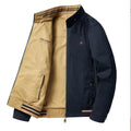 Men's 100% Cotton Safari Jacket – O-Neck Standing Collar with Embroidery