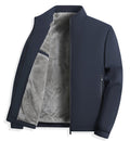Men's Slim Formal Fleece Jacket – Waterproof Windproof Stand Collar with Zipper