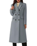 Women's Double Breasted Trench Coat – Long Sleeve Overcoat Plus Size