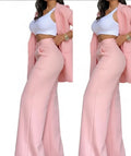Women's Solid Formal Pants Set – Eco-Friendly Breathable Anti-Pilling Spandex Polyester
