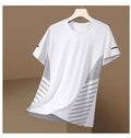 Men's Summer Quick-Dry Mesh T-Shirt – Contrast Color, Plus Size