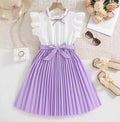Girls' Vintage Cotton Blend Flared Dress – European American Style Summer Dress 2025