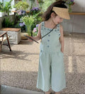 Summer Fashion Girls' Clothing Set – Casual Solid Two-Piece Denim Vest & Wide-Leg Pants | Internet Celebrity Inspired