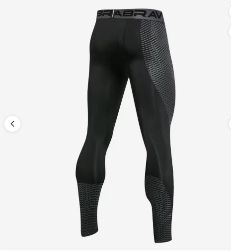 Men’s Seamless Four-Way Stretch Compression Leggings